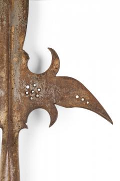 English Renaissance Style Wood and Iron Halberd - 4660789