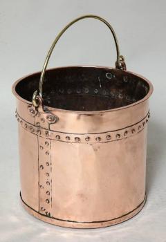 English Riveted Copper Bucket - 664978