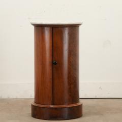 English Round Mahogany Marble Bedside Table - 3492061