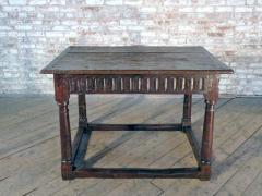 English Rustic Late Elizabethan Charles I Oak Center or End Table - 3145222