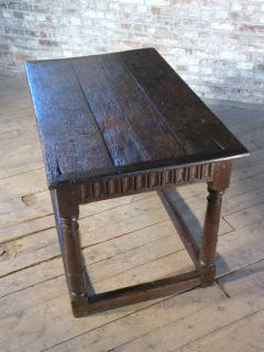 English Rustic Late Elizabethan Charles I Oak Center or End Table - 3145224