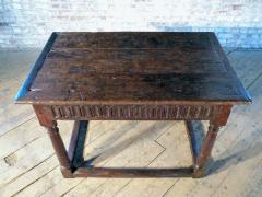 English Rustic Late Elizabethan Charles I Oak Center or End Table - 3145225