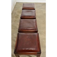 English Set of Four Mahogany and Leather Top Footstools - 4482239