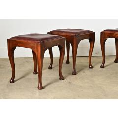 English Set of Four Mahogany and Leather Top Footstools - 4482240