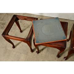 English Set of Four Mahogany and Leather Top Footstools - 4482244