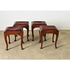 English Set of Four Mahogany and Leather Top Footstools - 4482246