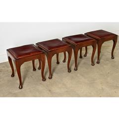 English Set of Four Mahogany and Leather Top Footstools - 4482255