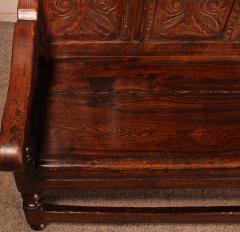 English Settle Bench In Oak From The 17th Century - 3118685