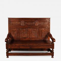 English Settle Bench In Oak From The 17th Century - 3122969