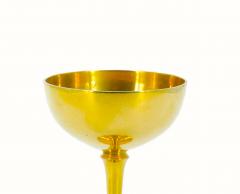 English Sheffield Gilt Champagne coupe Wine Goblets Service 14 People - 3168755