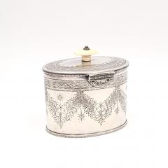 English Sheffield Plate Oval Tea Caddy 19th century - 3347130