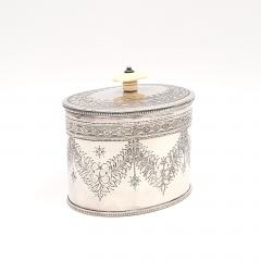 English Sheffield Plate Oval Tea Caddy 19th century - 3347132