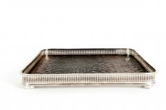 English Sheffield Plated Crocodile Interior Barware Gallery Tray  - 1131150