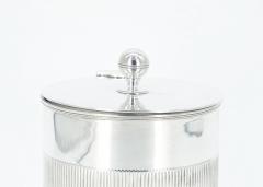 English Sheffield Silver Plate Covered Round Shape Tea Caddy - 3168616
