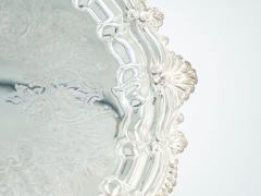 English Sheffield Silver Plate Engraved Interior Round Serving Tray - 3440522