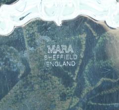 English Sheffield Silver Plate Engraved Interior Round Serving Tray - 3440523