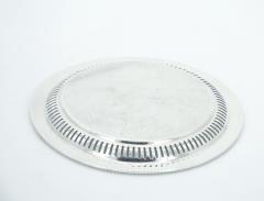 English Sheffield Silver Plate Round Shape Engraved Serving Tray - 3168584