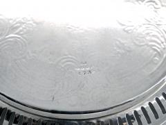 English Sheffield Silver Plate Round Shape Engraved Serving Tray - 3168586