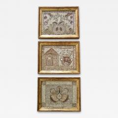 English Shellwork Pictures in Original Giltwood Frames Set of Three circa 1840 - 3808351