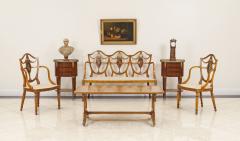 English Sheraton Satinwood 3 Piece Living Room Set - 2799463