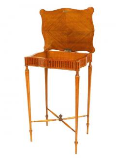 English Sheraton Satinwood and Mahogany Sewing Table - 4655823