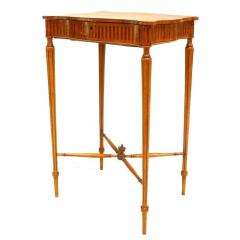 English Sheraton Satinwood and Mahogany Sewing Table - 4708520