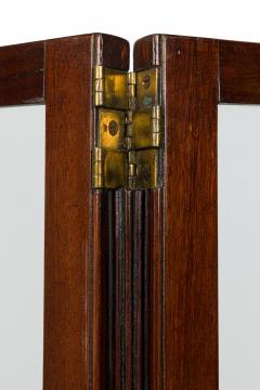 English Sheraton style Mahogany and Glass 3 Panel Screen - 4635556