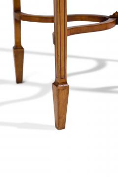 English Sheraton style satinwood rectangular end table with stretcher - 4660576