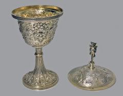 English Silver Gilt Goblet Cup and Cover Chalice London 1879 - 272561