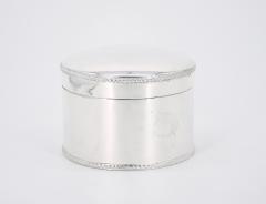 English Silver Plate Art Deco Style Round Shape Covered Cigarette Box - 3168639