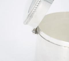 English Silver Plate Art Deco Style Round Shape Covered Cigarette Box - 3168644