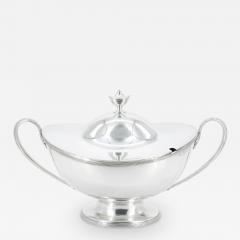English Silver Plate Boat Shape Covered Tureen - 3440625
