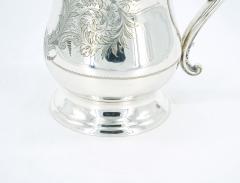English Silver Plate Engraved Exterior Queen Anne Tankard - 3439596