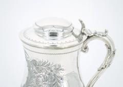 English Silver Plate Engraved Exterior Queen Anne Tankard - 3439598