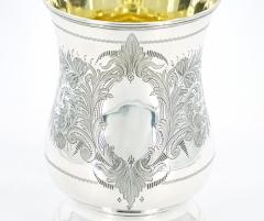 English Silver Plate Engraved Exterior Queen Anne Tankard - 3439602