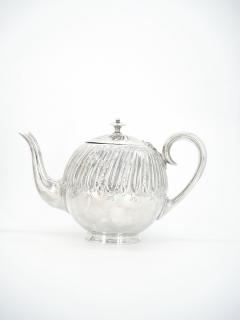 English Silver Plate Exterior Engraved Decorations Four Piece Tea Coffee Set - 3169154