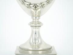 English Silver Plate Gold Wash Interior Footed Base Covered Urn - 3441030