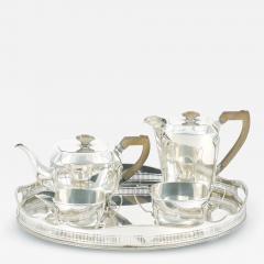 English Silver Plated Bone Handle Four Piece Tea Coffee Service Tray - 3441130