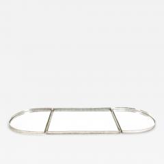 English Silver Plated Mirrored Three Piece Table Plateau Centerpiece - 2411151