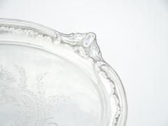 English Silver Plated Oval Shape Hand Decorated Interior Serving Tray - 3169027