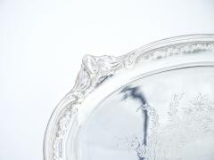 English Silver Plated Oval Shape Hand Decorated Interior Serving Tray - 3169028
