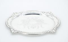 English Silver Plated Oval Shape Hand Decorated Interior Serving Tray - 3169030