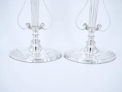 English Silver Plated Pair Tableware Candle Holder - 3168169