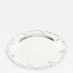 English Silver Plated Round Barware Tableware Tray - 1132309