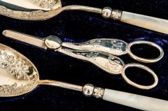 English Silver Plated Set Spoons and Grape Shears - 1131263