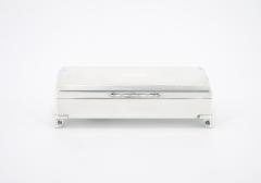 English Silver Plated Wood Interior Footed Cigarette Vanity Box - 3169112