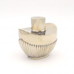 English Silver on Brass Oval Tea Caddy 19th century - 3346991