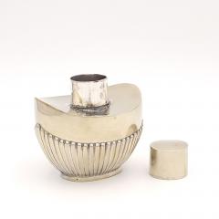 English Silver on Brass Oval Tea Caddy 19th century - 3346995