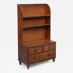 English Small Georgian Mahogany Open Bookcase With Drawers Circa 1820 - 115949