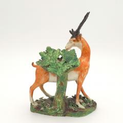 English Staffordshire Pottery Figure of a Stag circa 1790 - 4145799